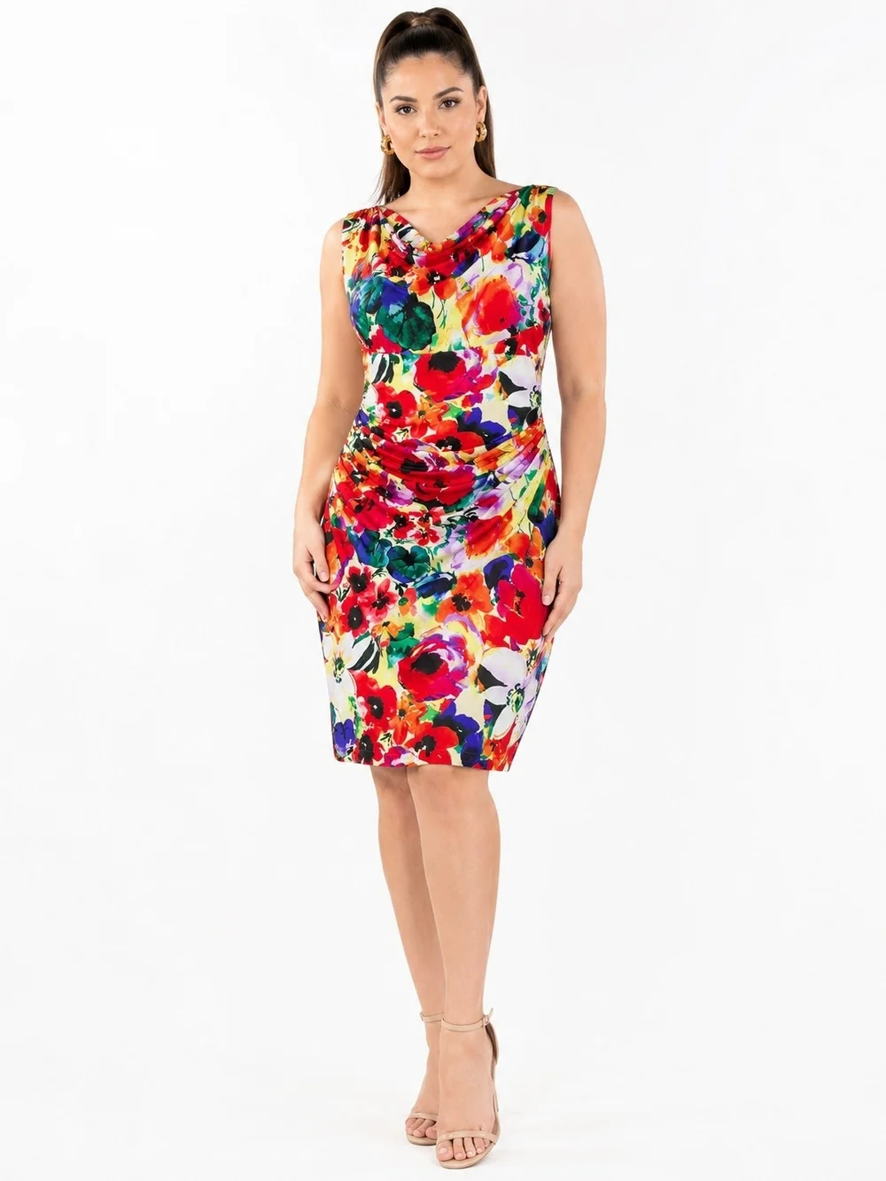 Ralph Lauren Women’s Floral Sheath Dress Multicolor Sleeveless Elegant. Size 12